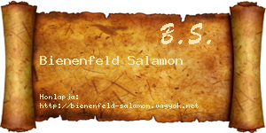 Bienenfeld Salamon névjegykártya